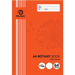 Olympic Botany Book A4 64 Page 18mm Ruled 1